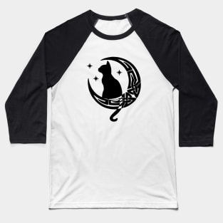 Celtic Moon Cat Baseball T-Shirt